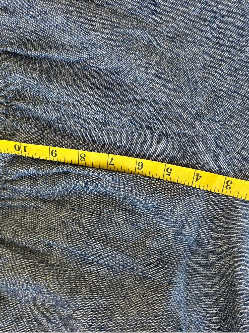 Old Navy Chambray Blue Linen Wide Leg Pants Travel Coastal Resort Cruise Vacay L - Picture 9 of 10